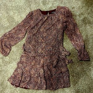 Express maroon/gold print dress